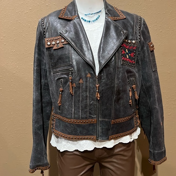Double D Ranch Jackets & Blazers - Double D Ranch Leather Jacket with intricate beading